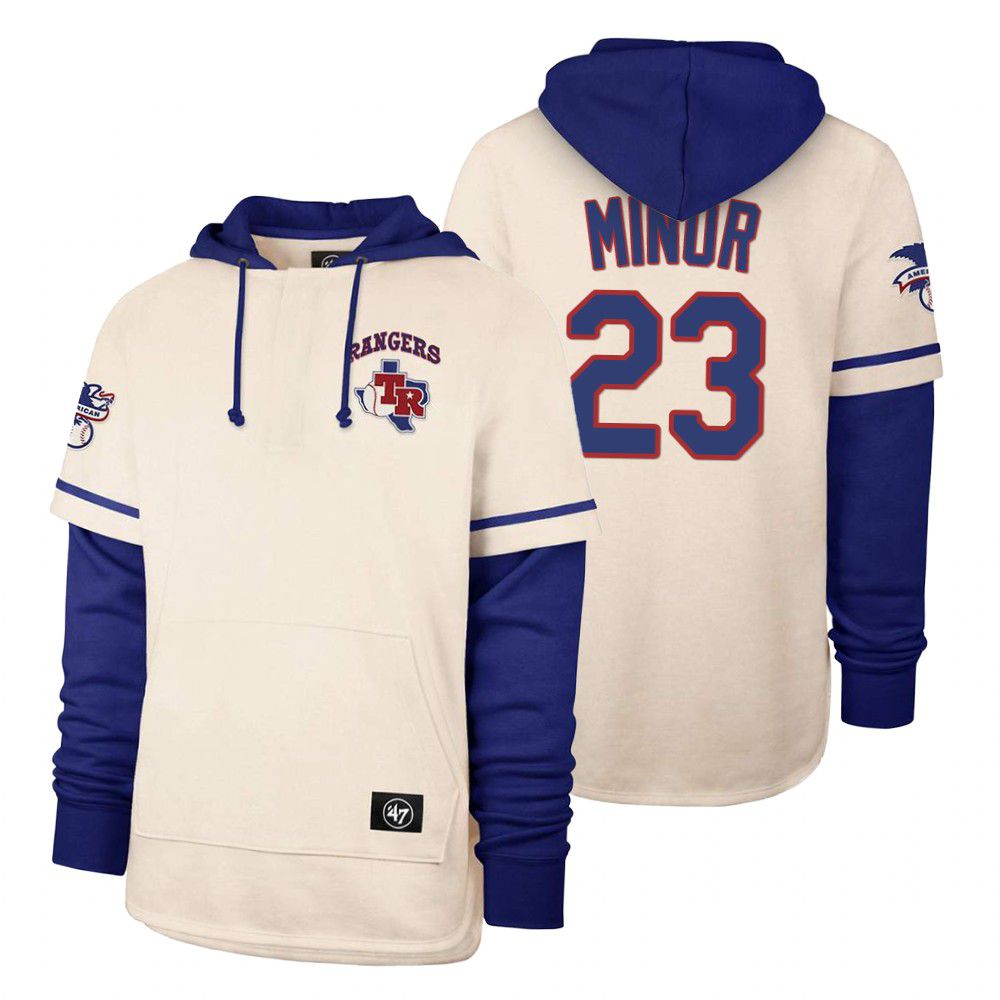 Men Texas Rangers #23 Minor Cream 2021 Pullover Hoodie MLB Jersey->texas rangers->MLB Jersey